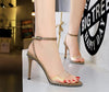 European fashion Summer high-heeled sandals shoes transparent open toe