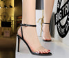 European fashion Summer high-heeled sandals shoes transparent open toe