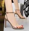 European fashion Summer high-heeled sandals shoes transparent open toe