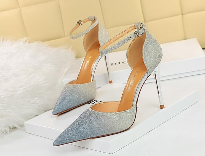 European fashion high-heeled sandal sexy banquet hollow shoes stiletto