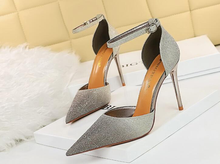 European fashion high-heeled sandal sexy banquet hollow shoes stiletto