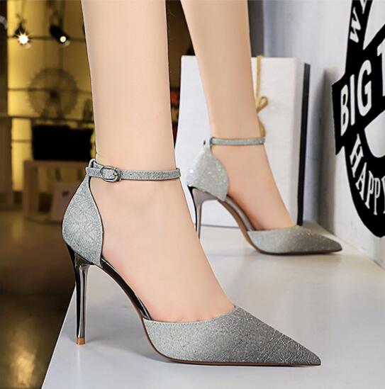 European fashion high-heeled sandal sexy banquet hollow shoes stiletto