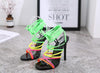 European fashion colorful style 12 cm high-heeled sandals