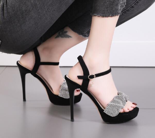 12cm high heels rhinestone sexy catwalk Sandal