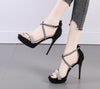 Summer new rhinestone waterproof platform sexy catwalk sandals