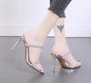 High-heeled sandal Summer new party open toe sandals rhinestone