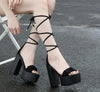 European fashion Chunky high-heeled  open toe platform sandals