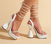 New European fashion square sandals head 14CM fashion high-heeled