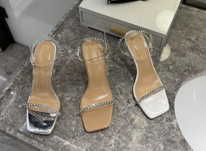 New style sandal matching crystal transparent high-heeled