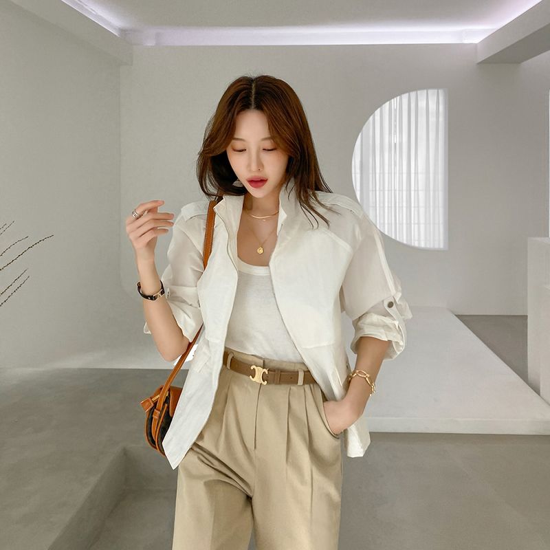 Summer fashion sun proof loose thin short coat for women