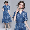 Summer fashion short-sleeved high-end dress thin denim dress