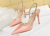 Summer banquet satin women's rhinestone sandals