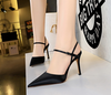 High-heeled satin banquet stiletto strap sandals