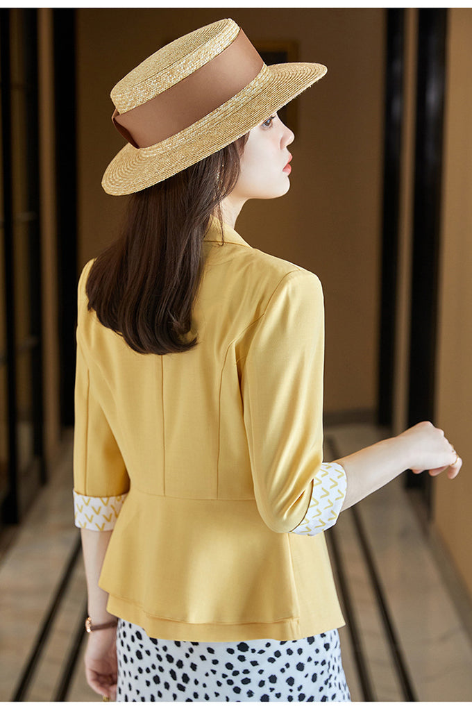 Women's summer fashion mid-sleeve popular casual thin Blazer