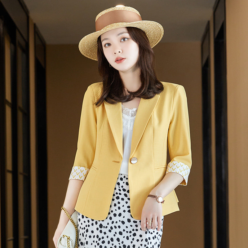 Women's summer fashion mid-sleeve popular casual thin Blazer