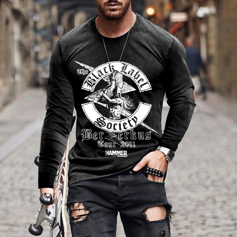 Men's Long-sleeved T-shirts Thin Tops Trendy Clothes