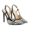 Zebra print elegant pointed toe stiletto Sandals