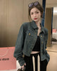 Design sense niche retro temperament casual loose short denim jacket top