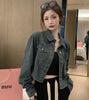 Design sense niche retro temperament casual loose short denim jacket top