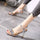 New rhinestone matching silver high-heeled Sandals