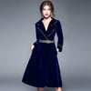 Women's dress high-end velvet  with belt