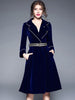 Women's dress high-end velvet  with belt