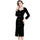 V-Neck Slim Fit Dress Black Velvet Fashion