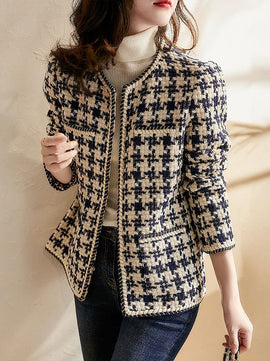 Women's matching ladies temperament tweed top