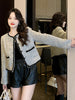 New arrival Fashion Black-white Tweed short coat