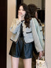 New arrival Fashion Black-white Tweed short coat