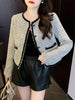 New arrival Fashion Black-white Tweed short coat