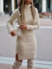 European style long sleeve sweater dress pullover knitted turtleneck