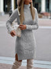 European style long sleeve sweater dress pullover knitted turtleneck