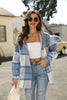 Winter fashion women Blouse Plaid Hooded Fashion