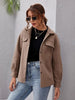 Winter casual swoolen cloth coat treet lapel breasted solid color shirt