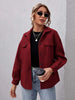 Winter casual swoolen cloth coat treet lapel breasted solid color shirt