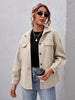 Winter casual swoolen cloth coat treet lapel breasted solid color shirt