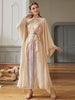 Maxi dress Beige butterfly sleeve dress Middle East women's