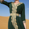 Dark green Maxi dress embroidered lace elegant dress