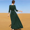 Dark green Maxi dress embroidered lace elegant dress