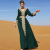 Dark green Maxi dress embroidered lace elegant dress