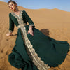 Dark green Maxi dress embroidered lace elegant dress