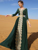 Dark green Maxi dress embroidered lace elegant dress