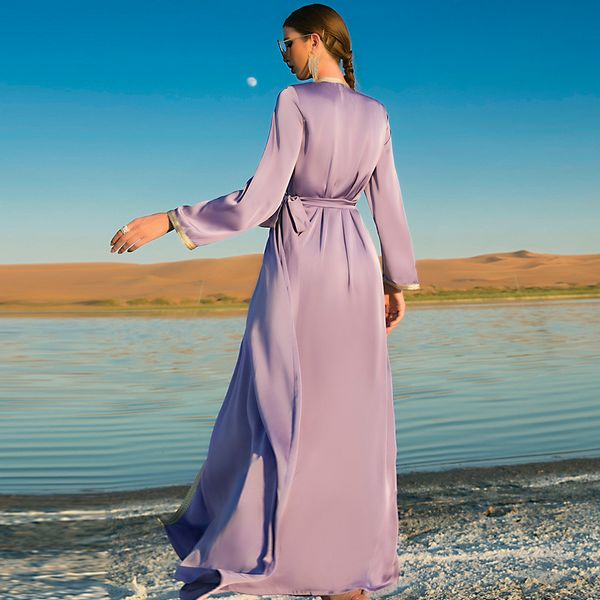 Hand sewn dress elegant style Maxi dress Purple