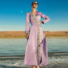 Hand sewn dress elegant style Maxi dress Purple