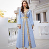 Long sleeve spring travel elegant fashion Light blue dress