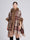 European Fashion Winter Long wool coat Plaid Shawl thick Big fur collar