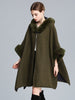 European style Winter Fashion Long wool coat Shawl thick fur collar