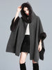 European style Winter Fashion Long wool coat Shawl thick fur collar