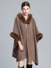 European style Winter Fashion Long wool coat Shawl thick fur collar